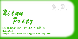 milan pritz business card